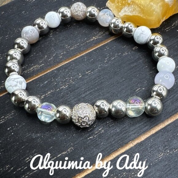 Alquimia Silver and Gray Beaded Bracelet - Picture 1 of 1
